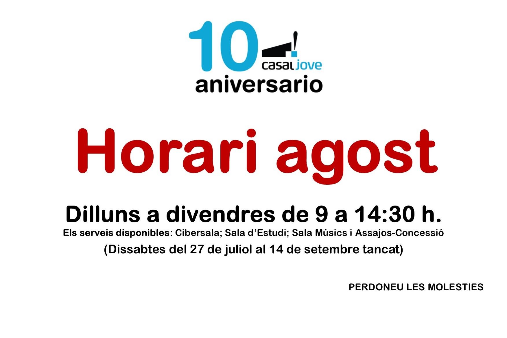 Horari agost 2019